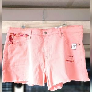 Pink and floral Jean Shorts